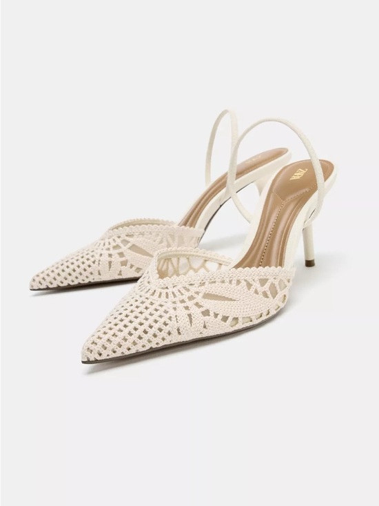 Zara Shoes - Zara PERFORATED SLINGBACK HEELS